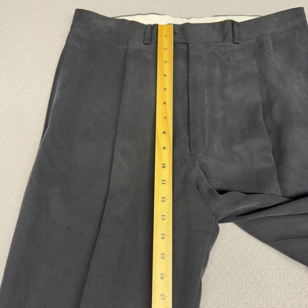 Ralph Ralph Lauren Pants Mens 34x32 Black Pleated Cuffed Trousers Formal